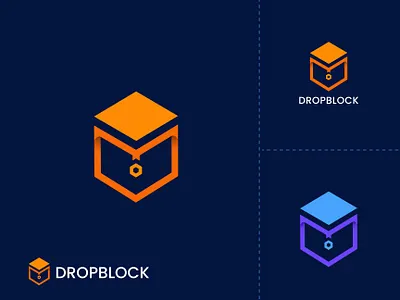 Modern Blockchain NFT Crypto Logo Design | DROPBLOCK blockchain branding branding design business logo crypto design digital logo icon illustration it logo logo design logo maker minimal logo minimalist logo modern nft ui wordmark logo