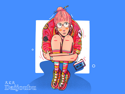 Daijoubu ~ character design character illustration daijoubu fashion design fashion illustration illustration japanese art japanese culture mascot character mental health overthinking streetwear