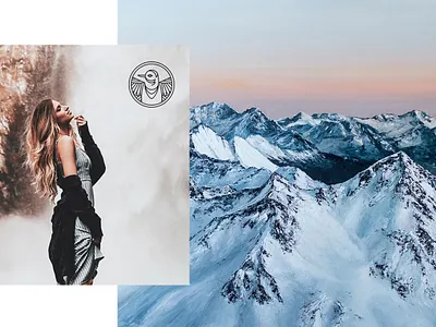 Art by Elina Brand bird black bold icon identity logo monoline mountains painter sans serif simple woman