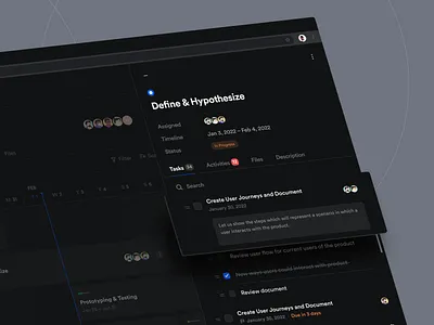 Project Management Dashboard — Timeline Details Tasks List Dark app clean dark mode dashboard design interface kanban project management roadmap side bar task task app task management timeline ui ui design ux web web app web design
