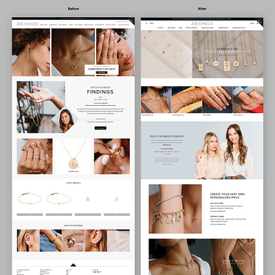 Zoë Chicco Homepage Redesign brand design shopify ui ux website design