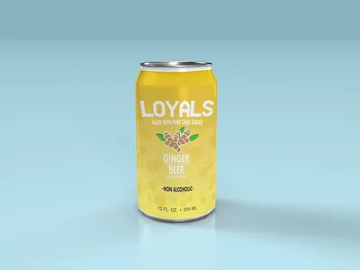 Loyals Ginger Beer artwork beer branding beer can beer can design branding can mockup design design art digital art icon illustration illustrator logo logo design logo design branding logodesign minimal mockup design product design vector