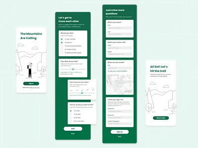 Hiking Social Network daily ui dailyui dailyui 001 dailyuichallenge form form design gradient hiking outdoors sign in signup social media social network ui ui design ux ux ui