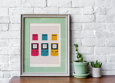 Game Boy Color artwork design digital art digital artwork digital illustration flat game game art game design gameboy color icon illustration illustrator logo minimal nintendo poster vector video game video game art