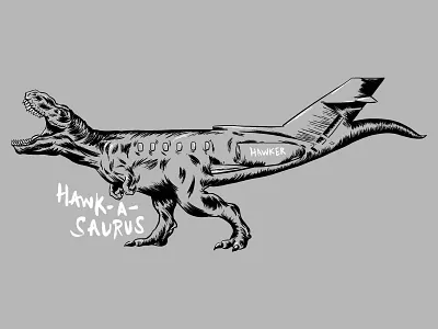 Hawk-A-Saurus Tee brush lettering brush pen brushpen photoshop brushes photoshop illustration t rex true grit texture supply tyrannosaurus