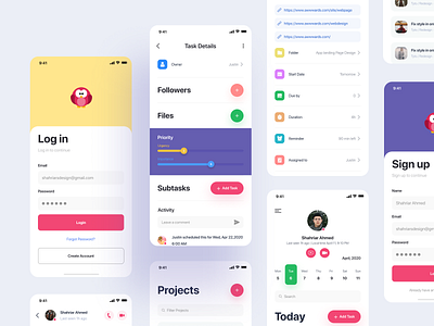 Tyto Team Task Manager android app app design calander color design ios login mobile app mobile design product profile sign up task task list task manager team todo list ui