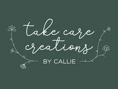 take care creations cursive dainty earthtones flowers handlettering illustration logo nature