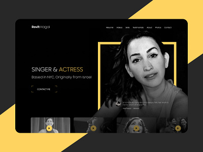 Ravit Portfolio - Actor Portfolio actor actor landing page actor portfolio actor website booking page bright dark landing page landingpage portfolio web design website yellow