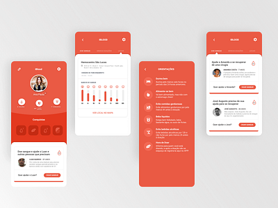 Blood Donation App - iBlood app application art blood components design donation interface mobile ui