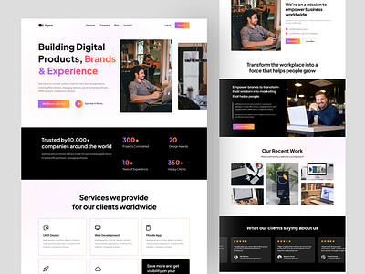 Digital Agency Landing page agency app comapny creative agency digital agency interaction design landingpage uiux web