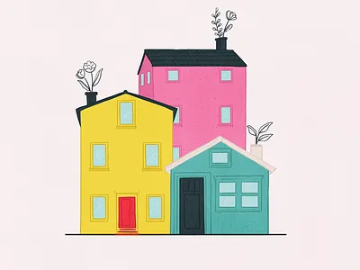 Floreciendo bloom flat flowers home house illustration simple illustration