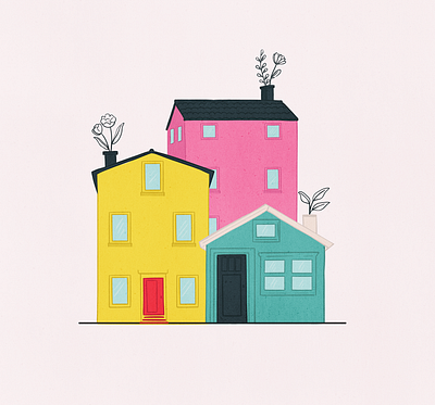 Floreciendo bloom flat flowers home house illustration simple illustration