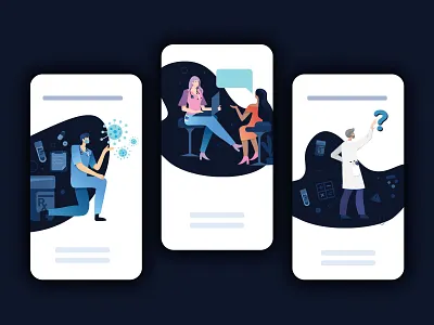 health app illustrations blue clean doctors flat health app healthcare healthcare app illustrations people simple ui