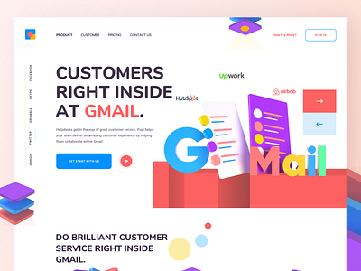 Landing Page Concept 3d art 3d illustration app branding color gmail google design illustration landing page logo orizon typography user interface design uxdesign website design