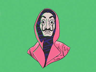 Money-Heist behance character colors design graphic green guys illustration illustrator moneyheist netflix photoshop pink purple vector vectors wacom weapons