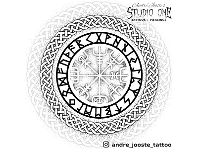 Vegvisir Nordic Compass celtic celtic knot design dotwork illustration norse norse mythology viking viking logo vikings