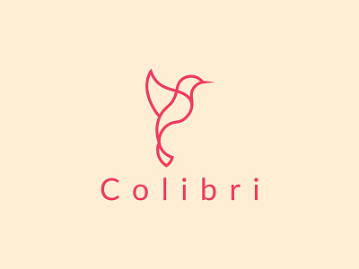 Colibri logo design. Hummingbird minimalist logo abstract animal bird brand identity colibri company logo freedom handdraw hummingbird logo mark