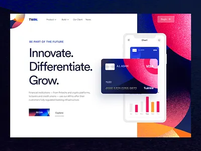 Banking Web: hero section application design banking credit card finance fintech header herosection homepage landingpage minimal onlinebanking user interface ux design web design webdesign website website concept