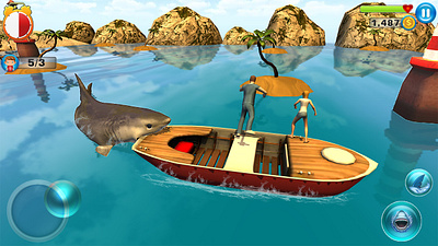 An Angry Shark Life (Game Graphic ) action game angry shark attack game game art game asset game graphic game graphics icon render screenshot sea games shark attach