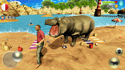 Hungry Hippo Attack action game angry shark attack game game art game graphic game graphics game gui hippp attack icon render screenshot sea games shark attack game