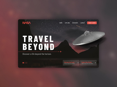 Space Travel Concept Web Design adobe xd austin design designer experience design landing page landscape nasa space spaceship texas ufo ui unsplash user experience ux uxui web web design website