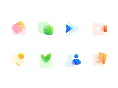 frosted glass icons 2x color frosted glass icons ui