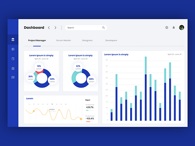 Enterprise dashboard application bargraph branding card card design cardlayout dashboard ui design graph illustration pie reports typography ui