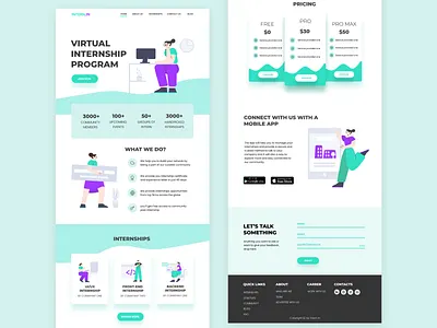 Virtual Internship Landing Page clean colorful interface internship landing page design landingpage monochromatic monochrome mordern pricing typography uidesign visual design