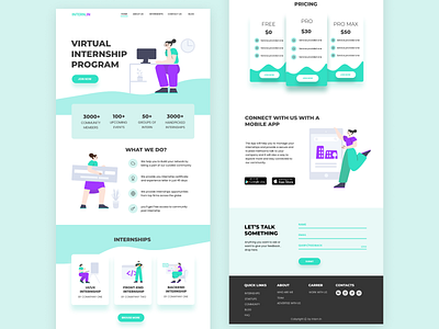 Virtual Internship Landing Page clean colorful interface internship landing page design landingpage monochromatic monochrome mordern pricing typography uidesign visual design