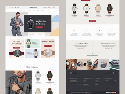 KEEPKING - Online Watch Store V2 branding ecommerce ecommerce design landing page minimal online shopping online store ui uiux watch store web web design website website design webtemplate