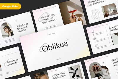 FREE OBLIKUA - Creative Google Slides Template aesthetic branding clean company corporate creative design fashion free font google slides gradient graphic design illustration modern motion graphics multipurpose pitchdeck template ui website