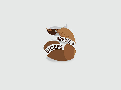Brews & Biceps Logo coffee graphic design logo