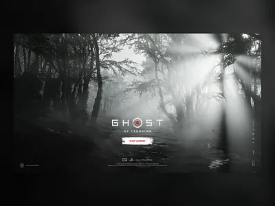 Ghost of Tsushima - Intro Screen Concept asian concept dark experience forest gaming ghost ghost of tsushima immersive intro japan mood playstation ps4 sony splash tsushima video video game world