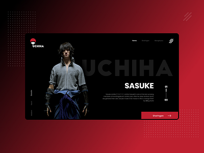 Uchiha Sasuke : Info page design branding design graphic design illustration logo minimal ui ux web website