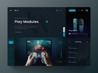 PLAY - gaming product landing page animation app branding cleanui design expiration flat fluent interaction interface materialon minimal trend typography ui user ux web webdesigner white