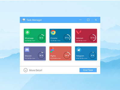 Windows Task Manager Fewer Detail Concept app app design design logo task ui uiux ux web design website windows 10
