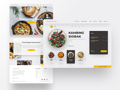 Chandrageni Restaurant Website clear design delivery design desktop dish food order restaurant ui uiux ux web design webdesign website white