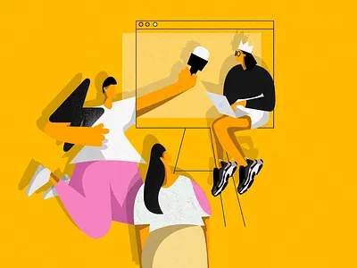 Illustration for a Client news post characer charachter charachter design design graphic art illustration illustration art itechart social campaign texture