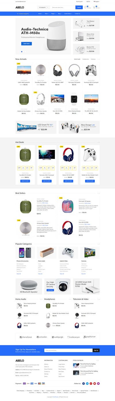 Abelo – Electronics eCommerce HTML5 Template accessories bootstrap clean digital digital products electronic html electronics electronics parts electronics shop gadgets html5 modern products responsive shopping store