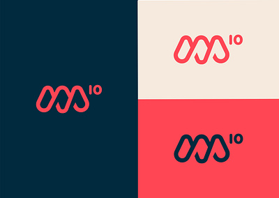 M10 Branding Concept 10 logo blue branding design icon logo m m icon m logo red and blue typography