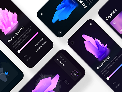 Crystal Identification app 3d abstract app app design application design graphic design shots trending uiux ux