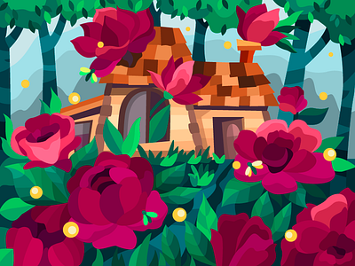 Old flower house artist artwork cartoon cartoon illustration color coloringbook design digital digitalart drawing flower flowers house illustration