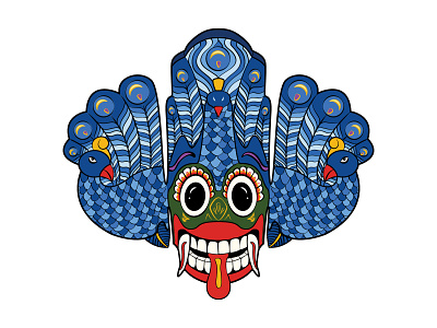 Mayura Raksha Mask adobe illustrator illustration mask srilanka vector wacom bamboo