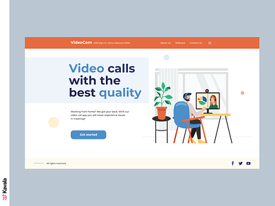 VideoCom website communication daily ui dailyui figma homepage illustration illustrations kavala landing page remote work ui ui design uiux video calls