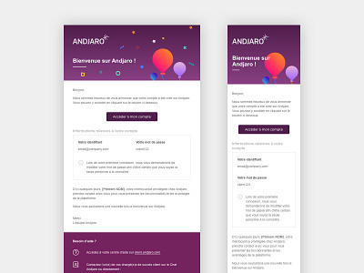 Andjaro - Welcome Email andjaro design email email design email template sketch welcome email