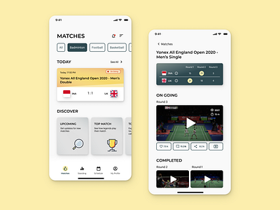 Sport Match App app badminton dashboard design homepage design interface ios sport sport app ui ux ui design ux design