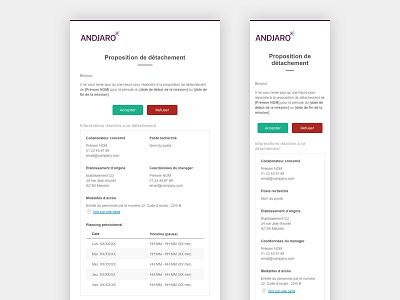 Andjaro - Secondment Proposal Email andjaro design email email design email template sketch