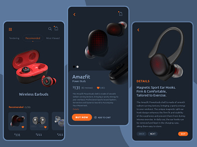 Wireless Earbuds Mobile App UX/UI Design app design design earbuds electronics mobile app mobile app design mobile design mobile ui ui ux wireless