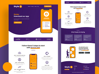 Skylex app landing page clean ui color landing page web design website webui wordpress