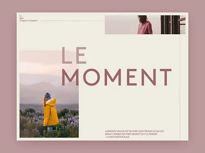 Le moment—layout & type exploration bold elegant layout light line minimal simple simple clean interface type typeface typography whitespace yellow images